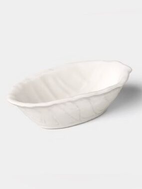 NEW Threshold White Radicchio Dip Bowl 5 oz Stoneware Scalloped Serving Dish